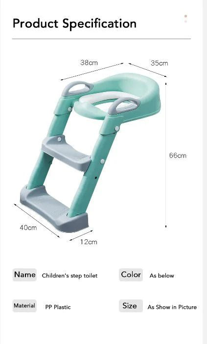 Adjustable Soft Toilet Ladder – Potty Training Seat with Step Stool