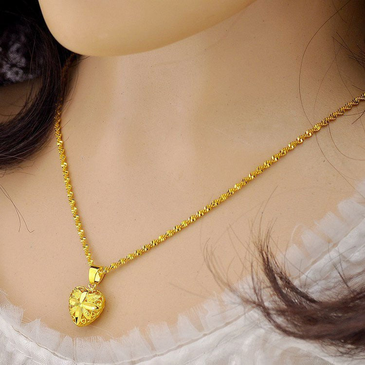 Gold Heart Necklace for Women