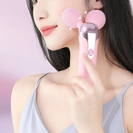 2-in-1 Facial Cleansing Brush & Face Slimming Roller – Vibration Beauty Massager uniglowStore