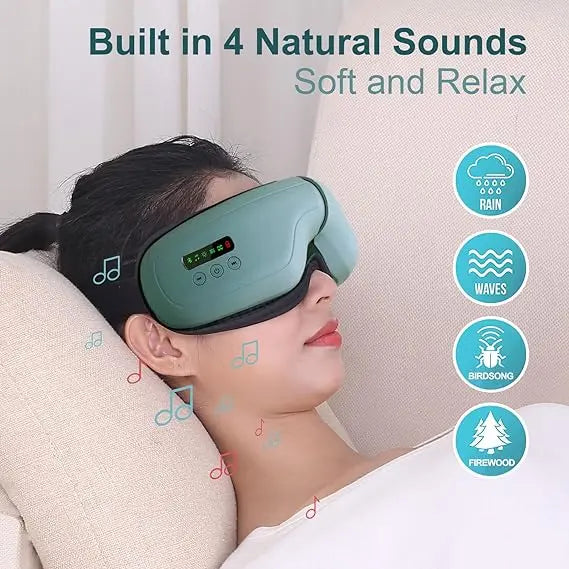 Electric Eye Massager with Heat & Vibration – Bluetooth Music & Air Compression Therapy uniglow
