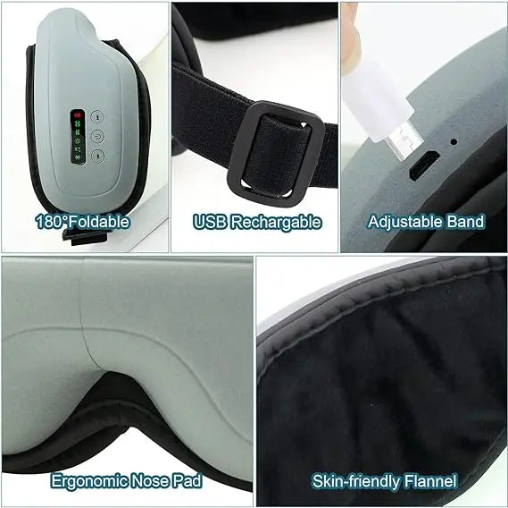Electric Eye Massager with Heat & Vibration – Bluetooth Music & Air Compression Therapy uniglow