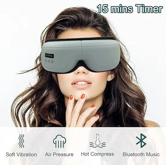 Electric Eye Massager with Heat & Vibration – Bluetooth Music & Air Compression Therapy uniglow