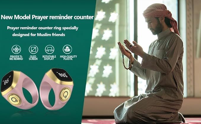 Smart Digital Zikr Ring – Islamic Tasbeeh Counter