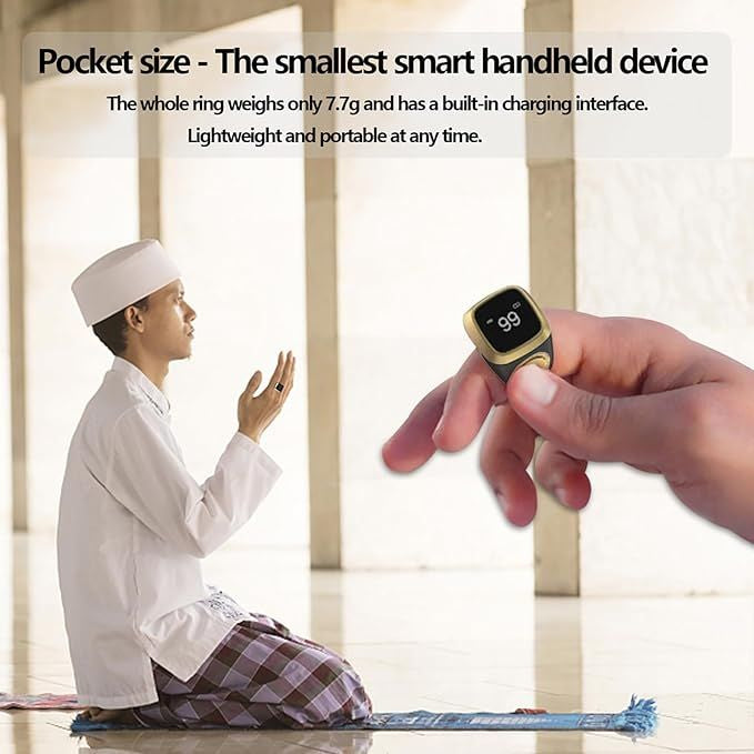 Smart Digital Zikr Ring – Islamic Tasbeeh Counter