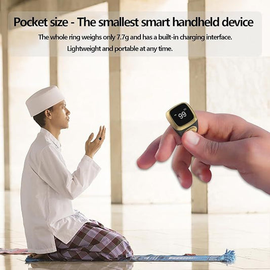 Smart Digital Zikr Ring – Islamic Tasbeeh Counter