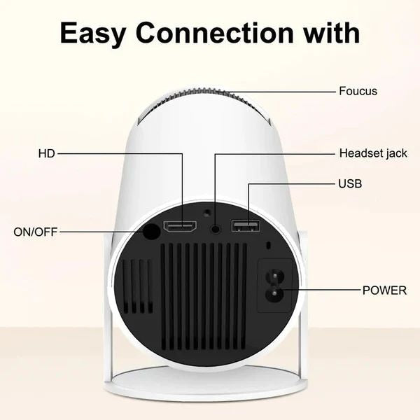 Mini Round Projector – Portable Home Theater & Ambient Light