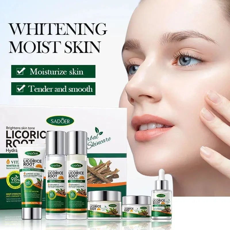 Sadoer Licorice Root Whitening Skin Care Set – Original, Brightening & Revitalizing uniglowStore