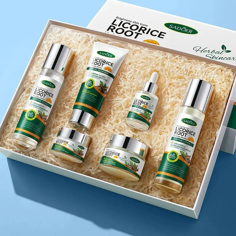 Sadoer Licorice Root Whitening Skin Care Set – Original, Brightening & Revitalizing uniglowStore
